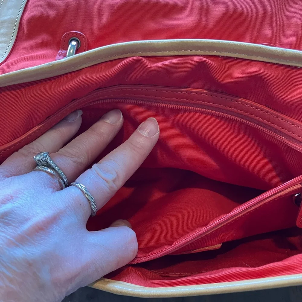 Coach vintage soho Striped Canvas Shoulder Bag with Tan Leather - Picture 10 of 10